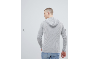 River Island Knitted Hoodie In Gray Marl